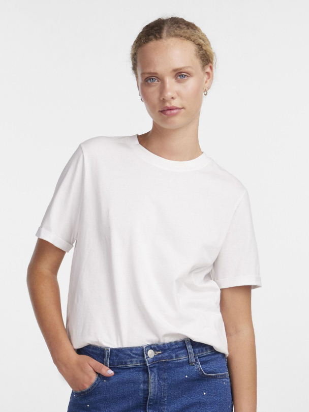 PIECES Ria Fold Tee - Image 1