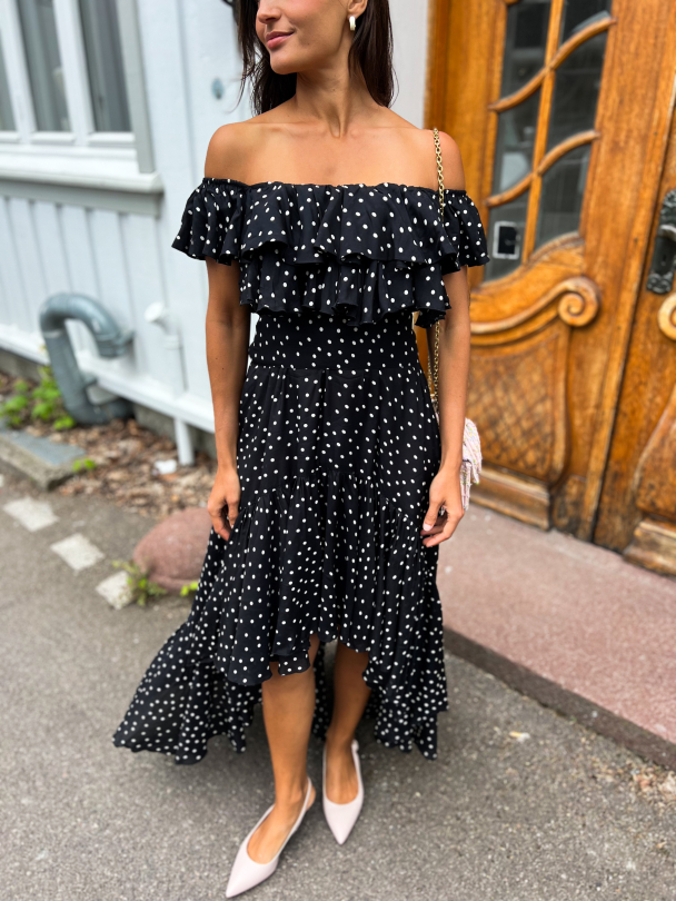 Napoli Frill Dress – Black Dot - Image 7