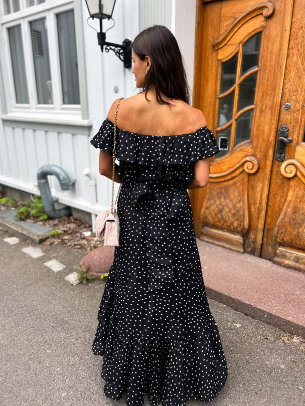Napoli Frill Dress – Black Dot - Image 8