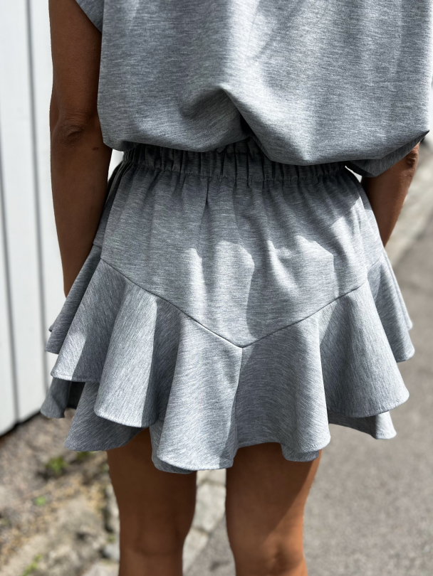 Jersey Skirt Shorts – Grey Melange - Image 5