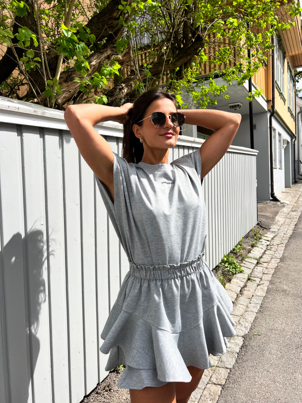 Jersey Skirt Shorts – Grey Melange - Image 7