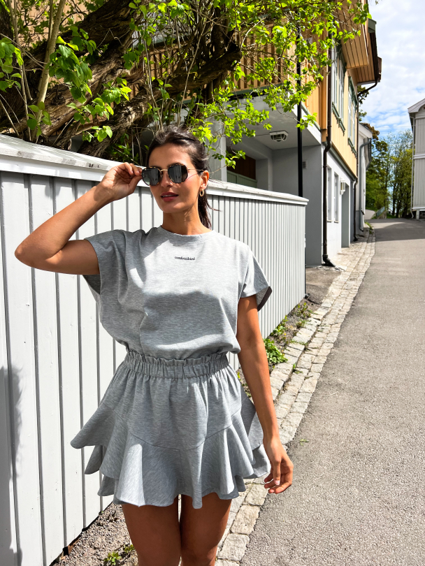 Jersey Skirt Shorts – Grey Melange - Image 8