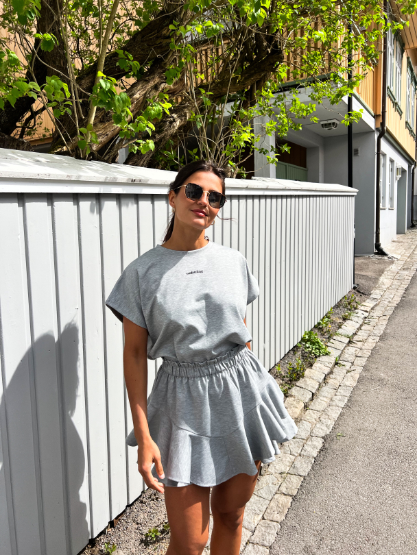 Jersey Skirt Shorts – Grey Melange - Image 9