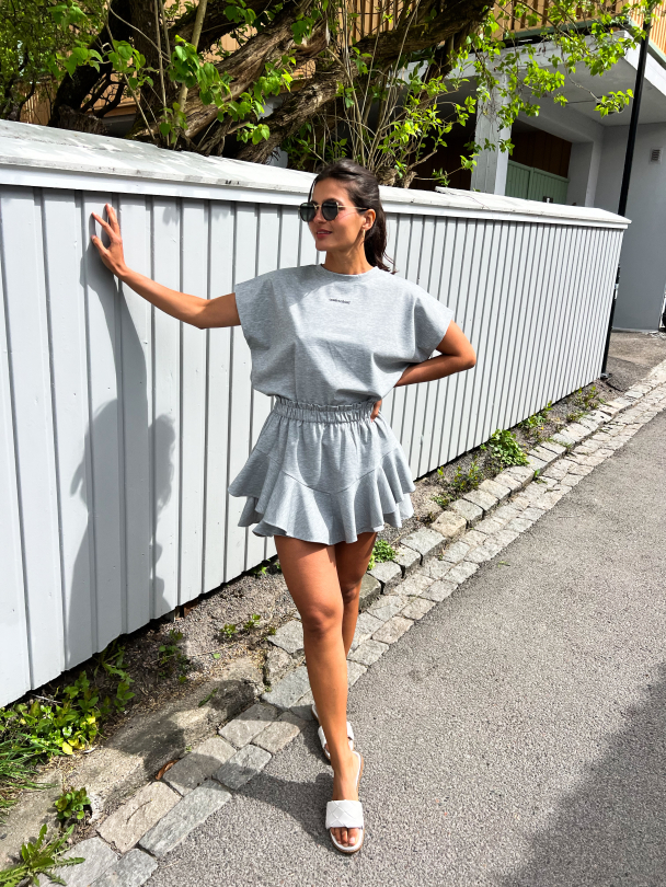 Jersey Skirt Shorts – Grey Melange - Image 10