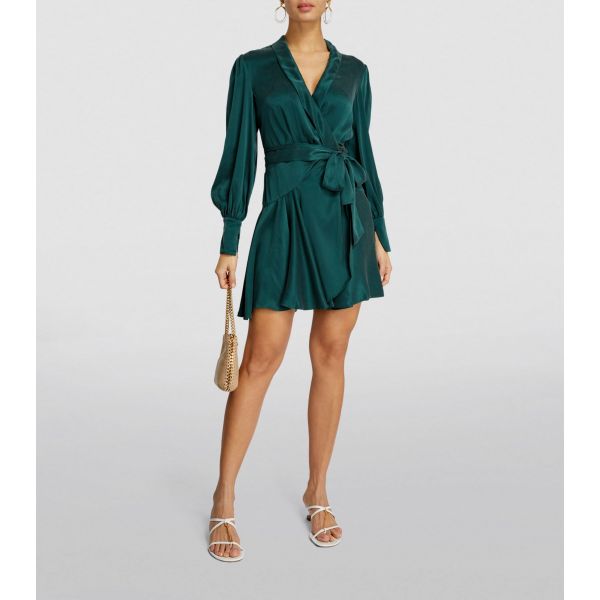 SILK WRAP MINI DRESS