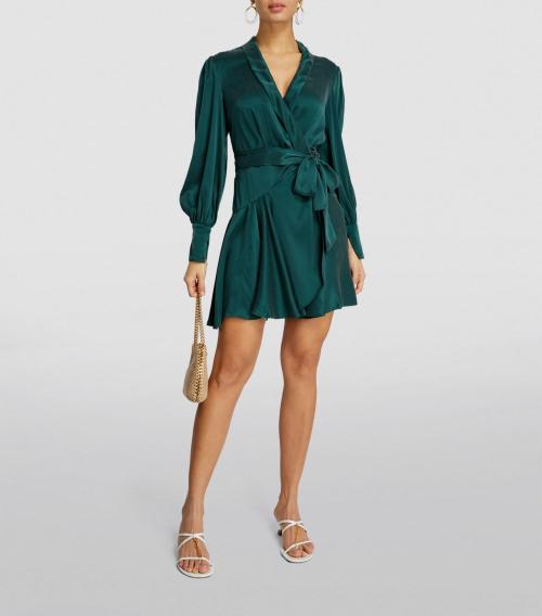 SILK WRAP MINI DRESS