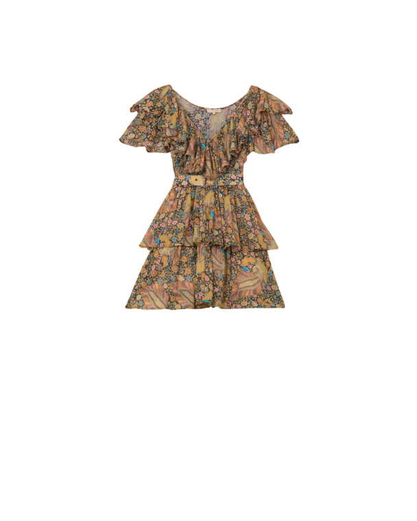 Bohemian Ruffle Dress - Feathers - Image 2