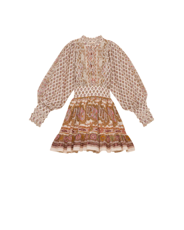 Cotton Slub Mini Dress - Paisley - Image 2