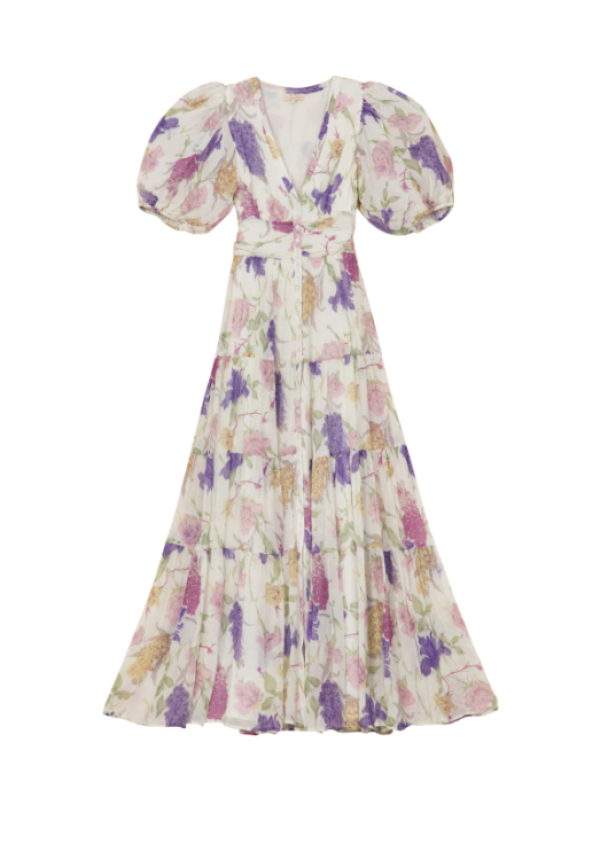 Chiffon Midi dress - Flower Garden - Image 2