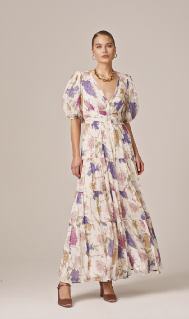 Chiffon Midi dress - Flower Garden - Image 5