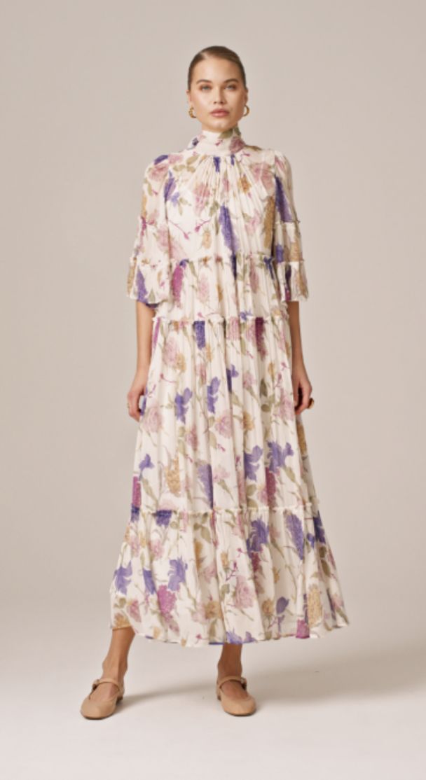 Chiffon Shift dress - Flower Garden - Image 4