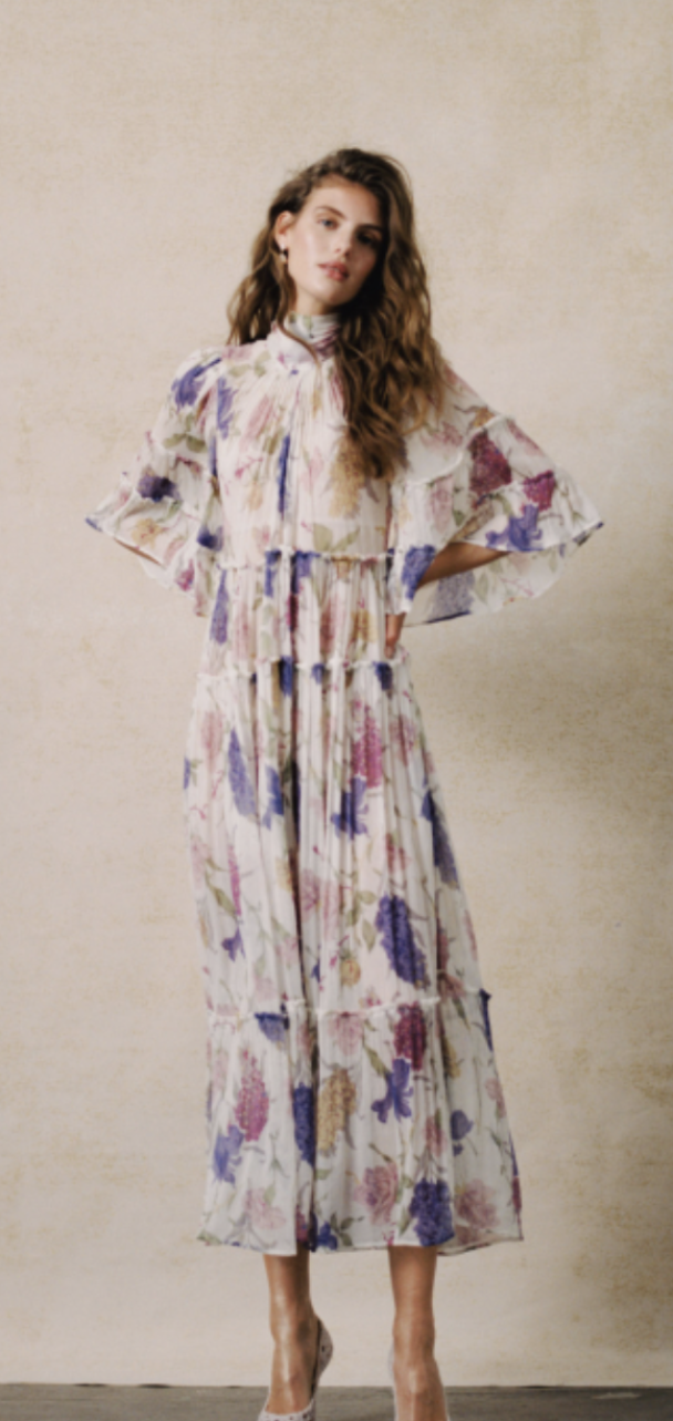 Chiffon Shift dress - Flower Garden - Image 5