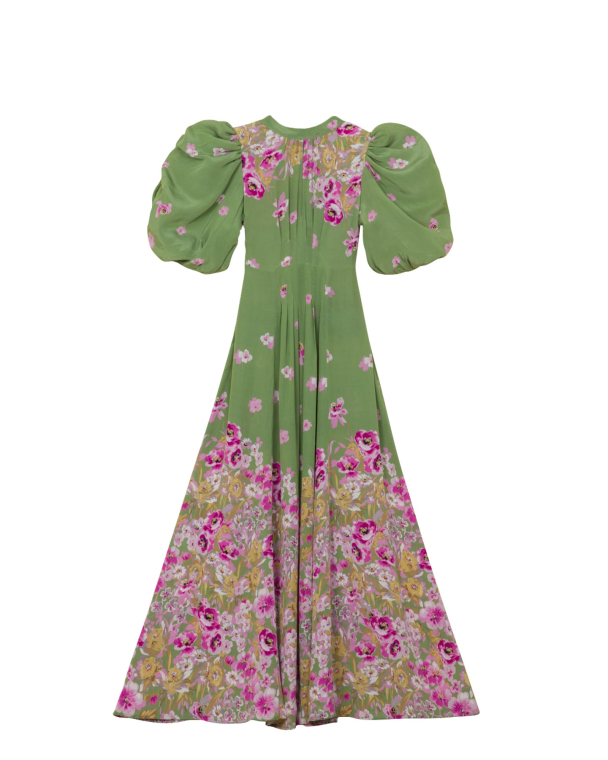 Crepe Tieback Gown - Green Field - Image 2