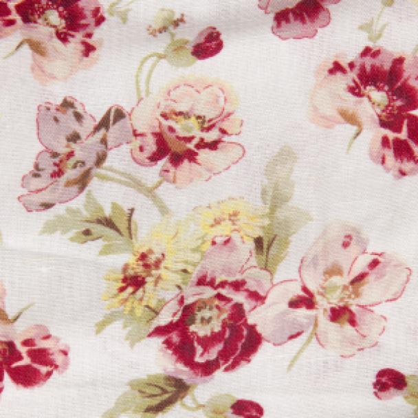 Linen Embroidery Mini Dress - Rosette - Image 2
