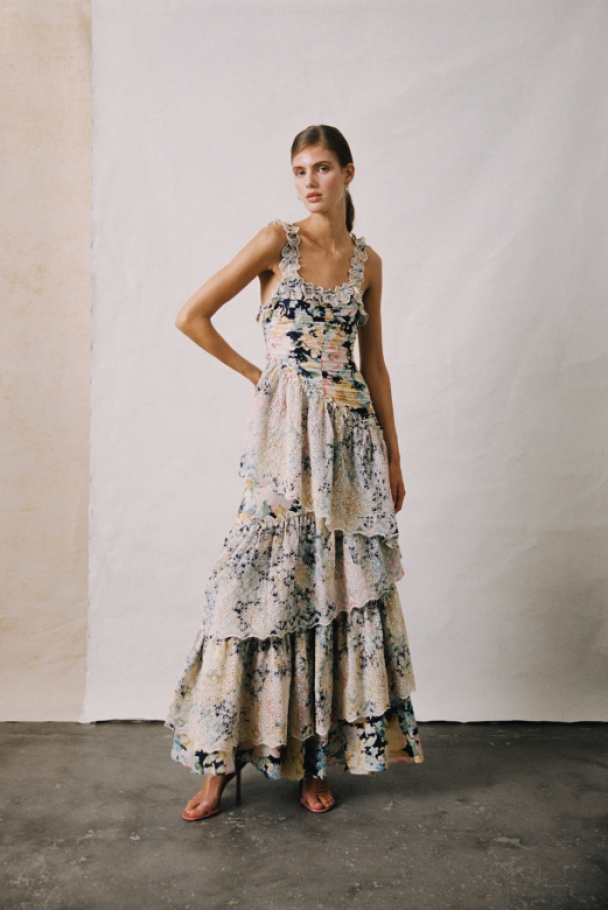 Cotton Slub Flounce Dress - Botanic - Image 3