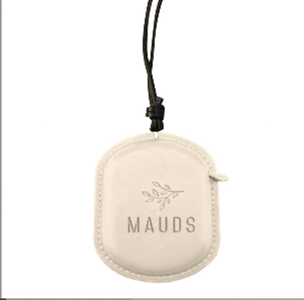 Rullemålbånd – ovalt med snor, kremhvit