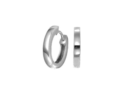 Sølv creoler firkant profil (2,5mm x 14mm)
