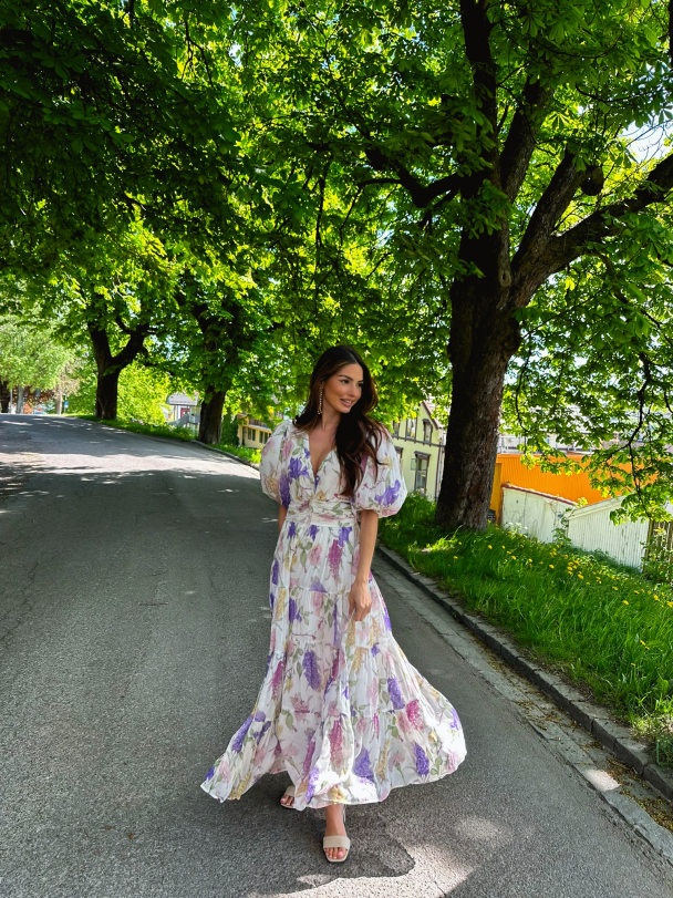 Chiffon Midi dress - Flower Garden - Image 7