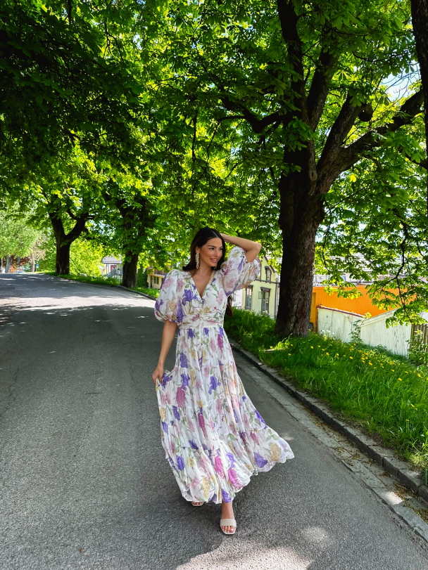 Chiffon Midi dress - Flower Garden - Image 10