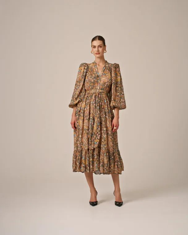 Bohemian Midi Dress - Feathers - Image 5