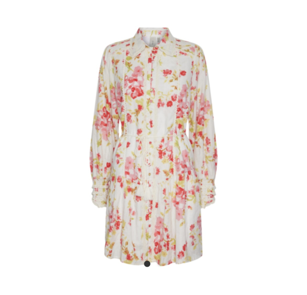 Somelli Shirt Dress - Birch/Red Flowers - Image 3