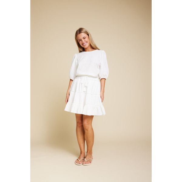 Hutton Solid Skirt - White