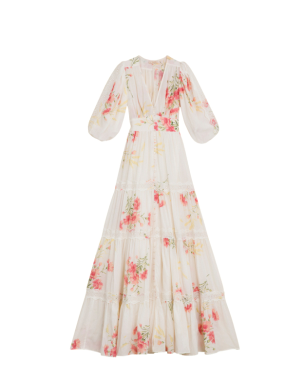 Cotton Slub Tiered Dress - Straw - Image 1