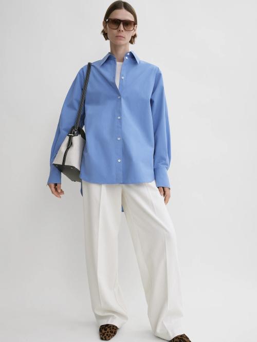 Kimono-Sleeve Poplin Shirt