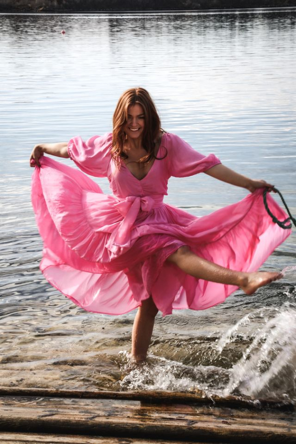 Napoli Long Dress - Pink - Image 3