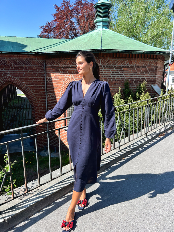 Lalita Dress - Marine Linen  - Image 5