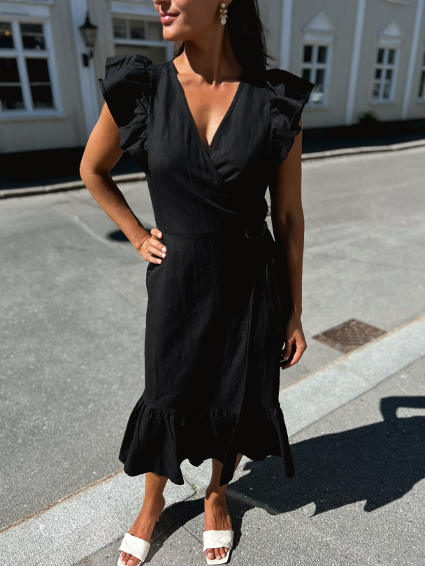 Valeria Dress - Liquorice Linen - Image 1