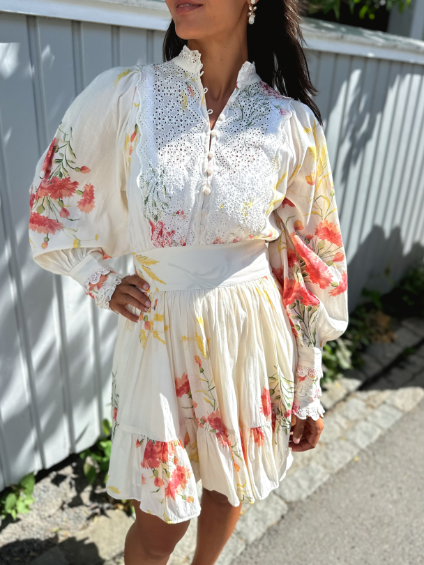 Cotton Slub Mini Dress - Straw - Image 1