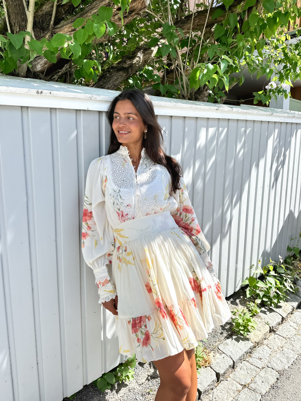 Cotton Slub Mini Dress - Straw - Image 4