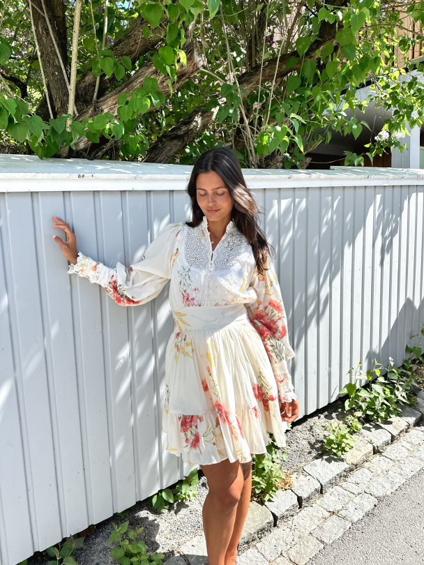 Cotton Slub Mini Dress - Straw - Image 5