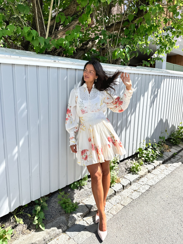 Cotton Slub Mini Dress - Straw - Image 6