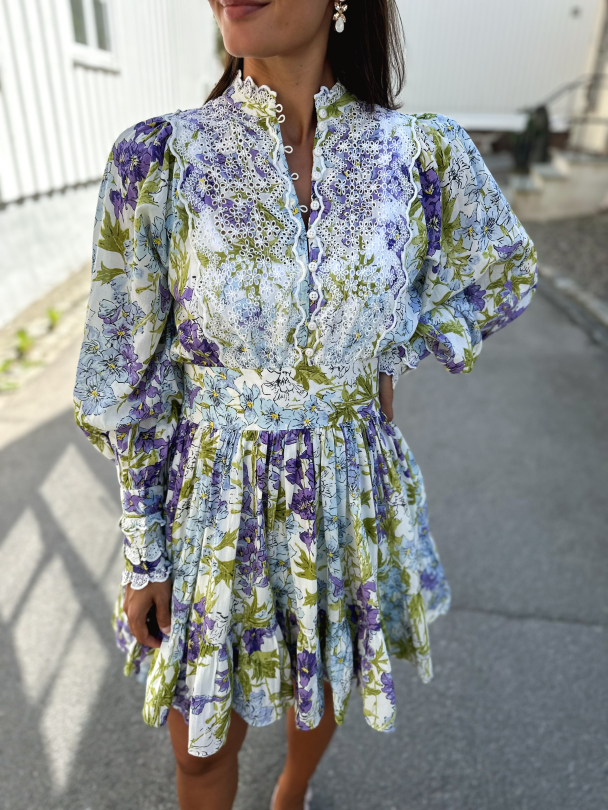 Cotton Slub Mini Dress - Blossom - Image 1