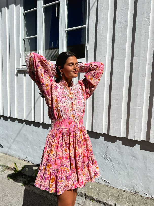 Cotton Slub Mini Dress - Hydrangea - Image 4