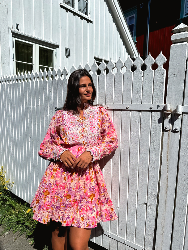 Cotton Slub Mini Dress - Hydrangea - Image 6