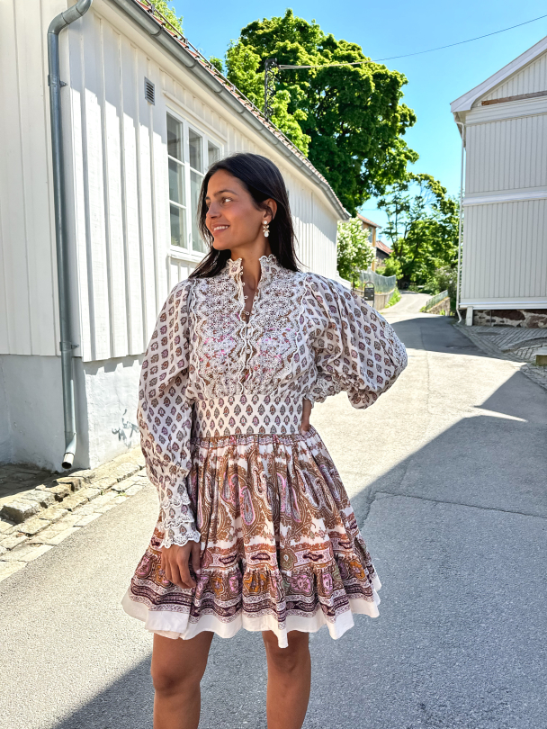 Cotton Slub Mini Dress - Paisley - Image 5