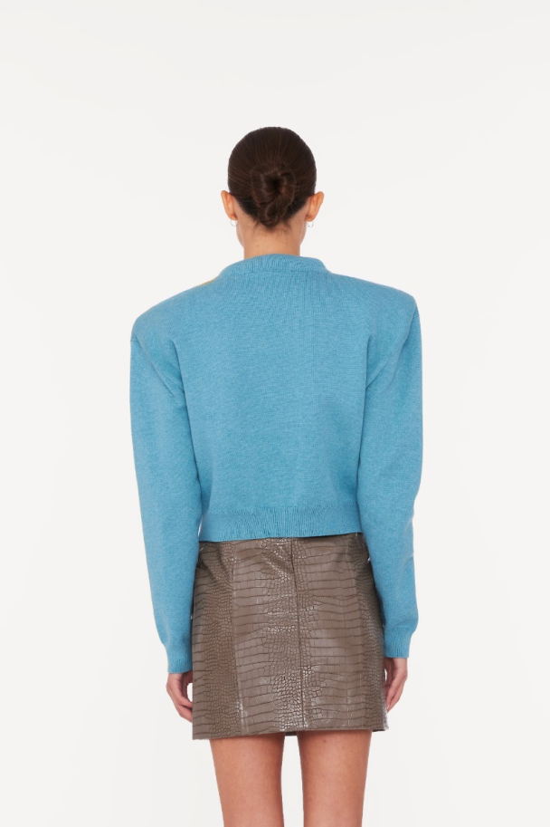 Firm Knit Cardigan - Blue Topaz - Image 4