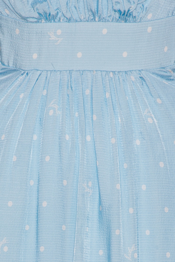 Textured Midi Puffy Dress - Oval Polka Dot + Cool Blue Combo - Image 7