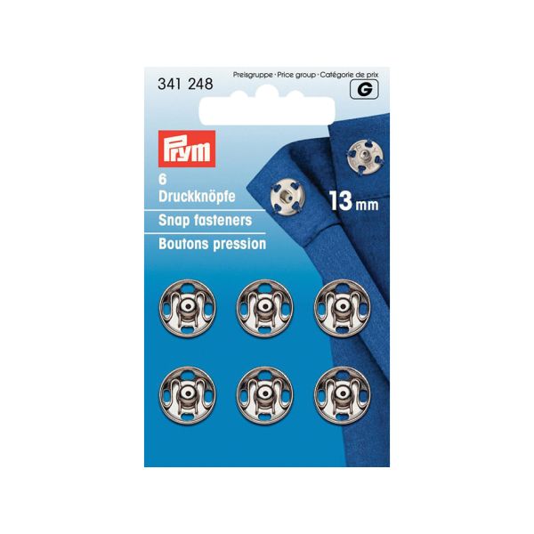 Prym Patentknapper 13mm 6stk – Sølv