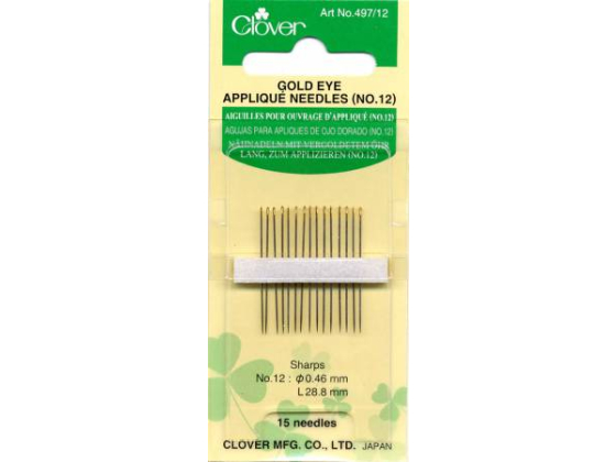 497CV-12 Clover Applique Needles Size 12 15ct 2
