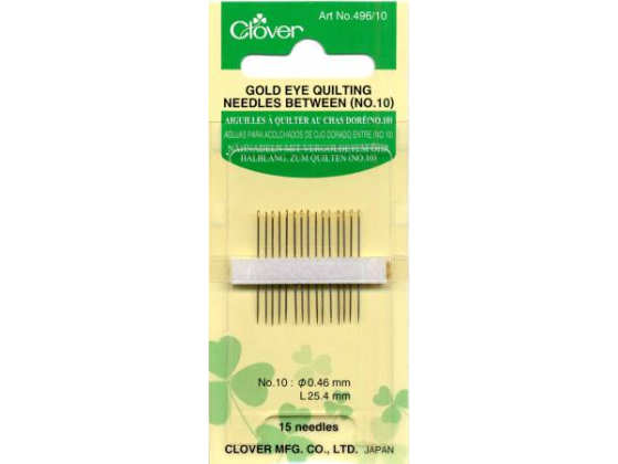 496-10 Gold Eye Between / Quilting Needles Size 10 15ct 