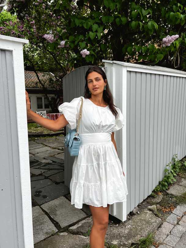 Poplin Mini Dress - White - Image 6