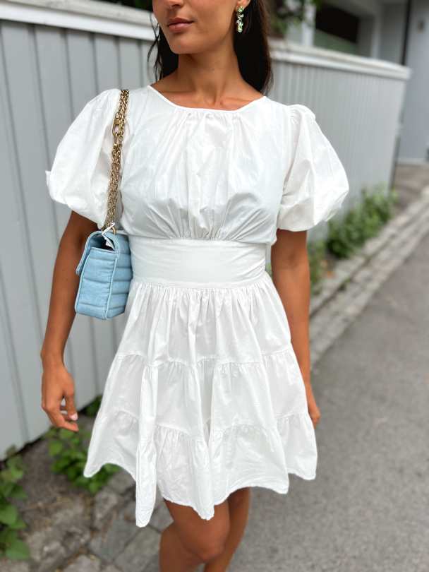 Poplin Mini Dress - White - Image 1