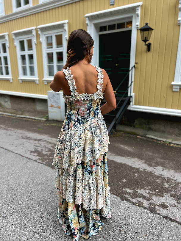 Cotton Slub Flounce Dress - Botanic - Image 4