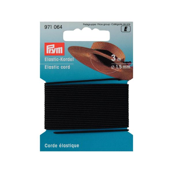 Prym Elastisk strikk 1,5mm – 3m – Sort