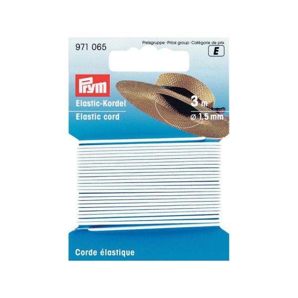Prym Elastisk strikk 1,5mm – 3m – Hvit