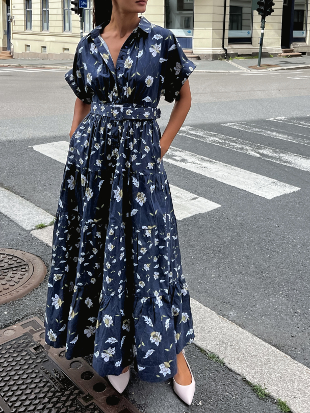 Poplin Shirt Dress - Night Combo - Image 1